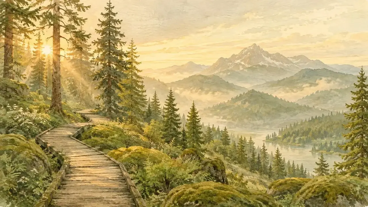 苔原尽头的信 黄果短剧夜间模式场景插画