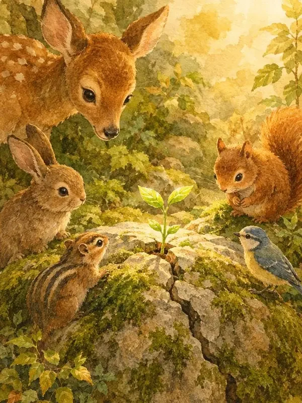 岩缝里的春天 短剧封面插画